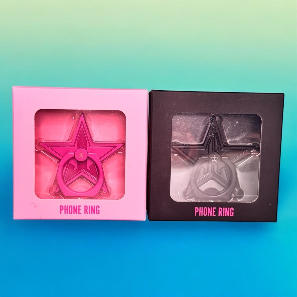 Jeffree Star Pink and Black Star Phone Ring Holders Set Of 2 New In Boxes